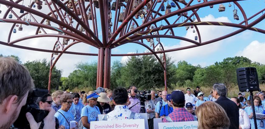 People gathered to protest environmental issues