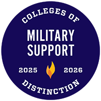 Colleges of Distinction 2025-2026 badge for Military Support