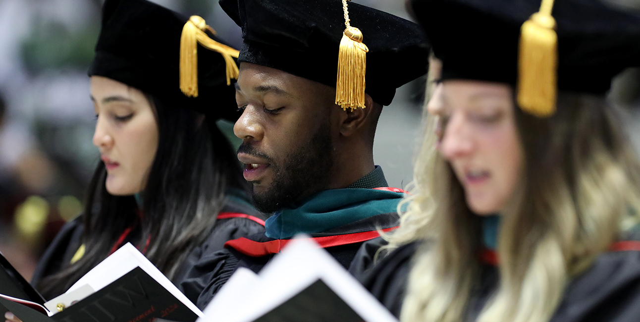 Students at graduation