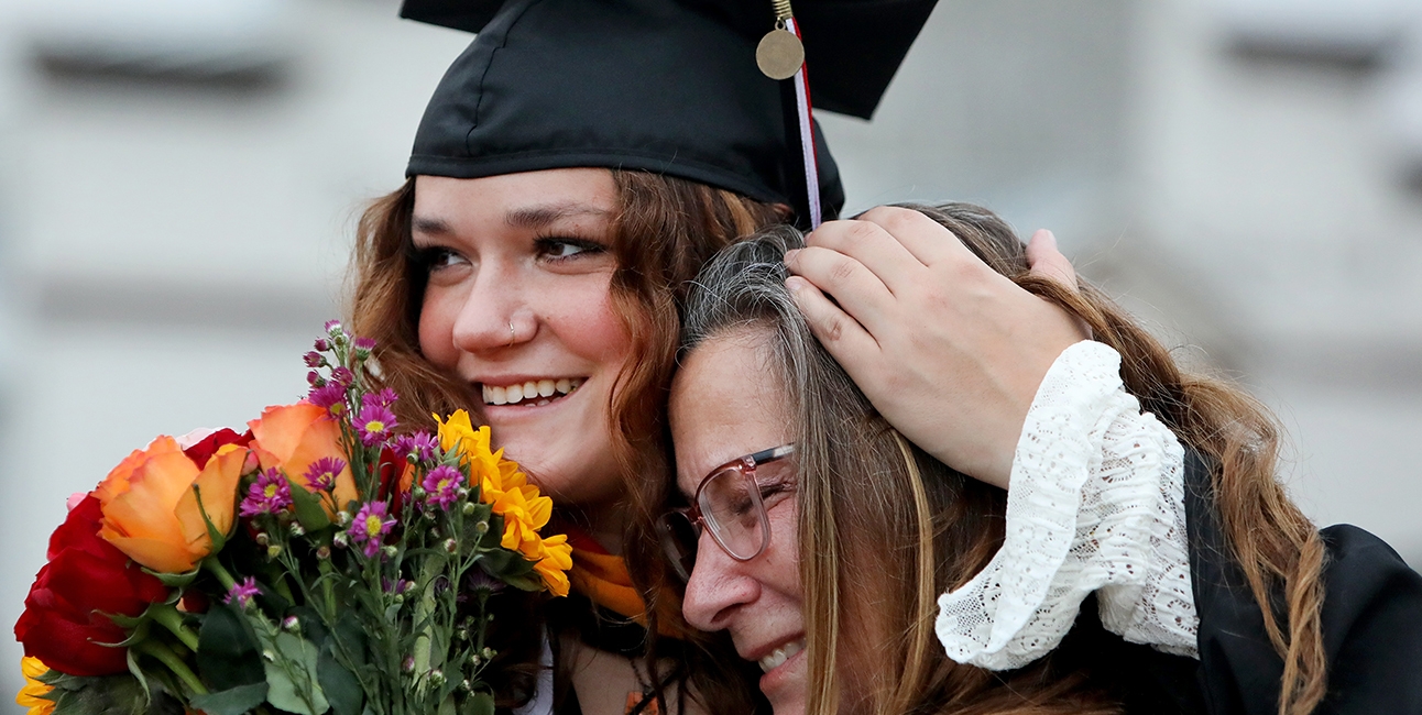 Student with family member