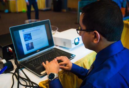 student working on a computer 