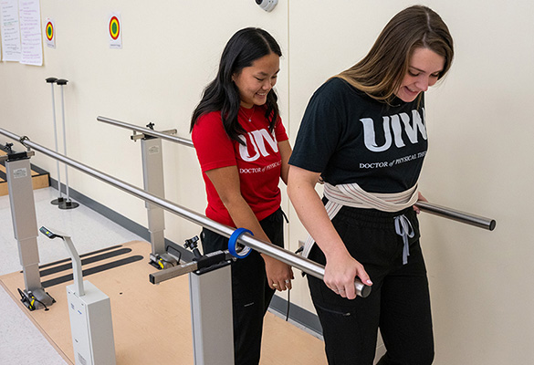 UIW students practicing walking