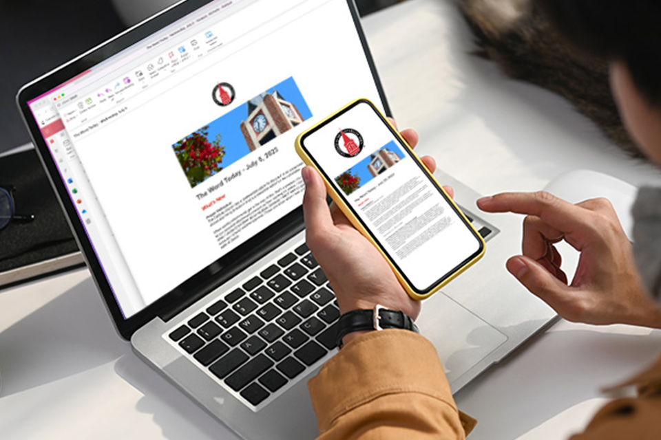 woman reading on computer