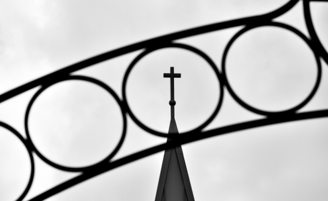 Cross in a cloudy sky