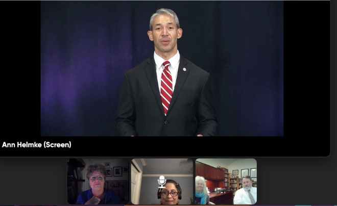 Video conference with four people