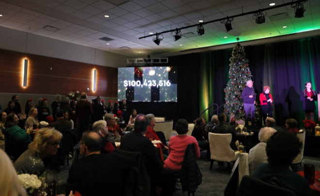 Campaign total showed during capital campaign reception