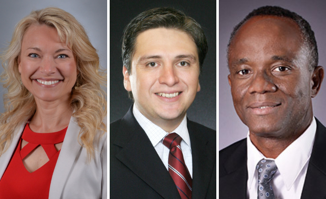 Dr. Teresa Harrison, Dr. Jose Moreno and Dr. Segun Oyedele