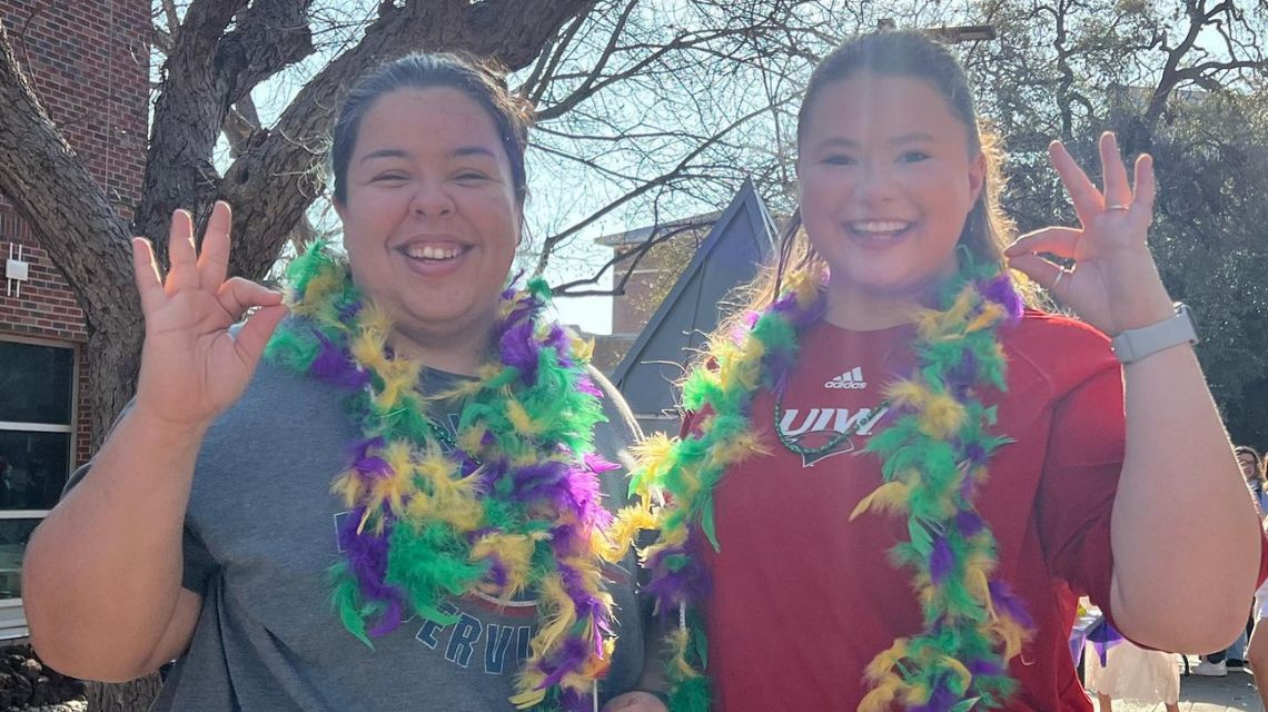 Two women at Pardi Gras