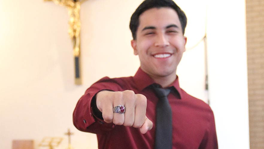 Junior student with ring