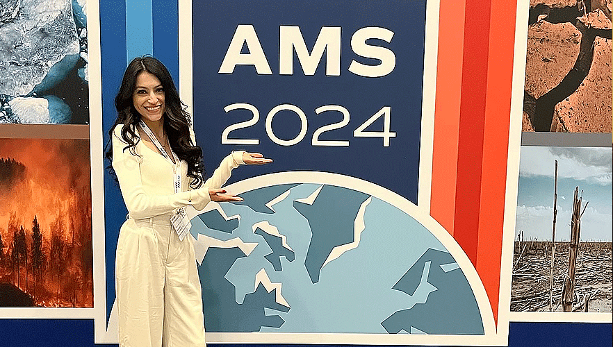 Meteorology student at AMS meeting