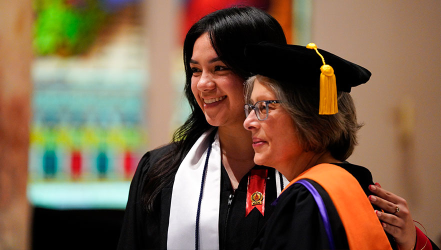Nursing student at pinning ceremony