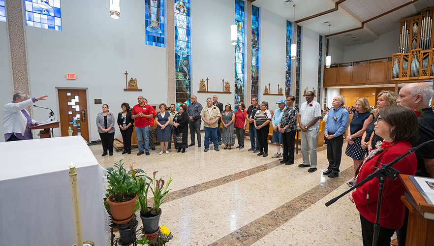 Retirees at mass