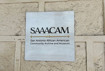 Front sign of San Antonio African American Community Archive and Museum