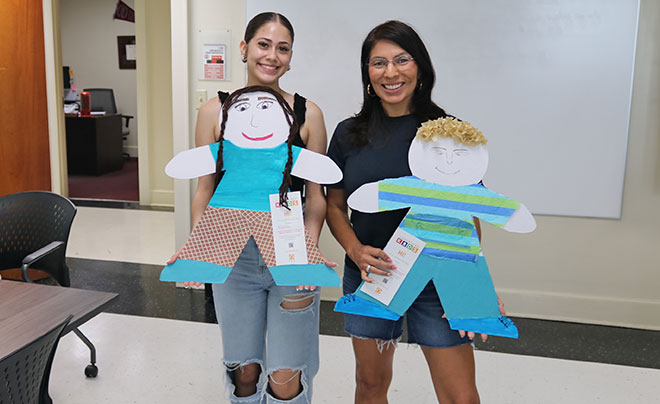 Students with their decorated Cardboard Kids