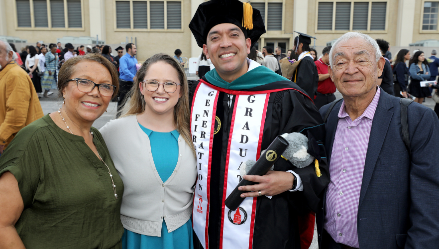 Graduate with family