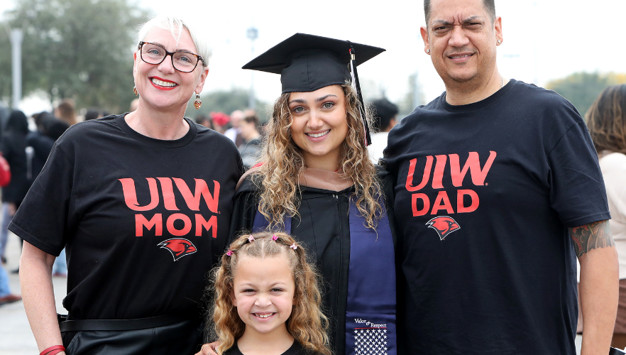 Graduate with family