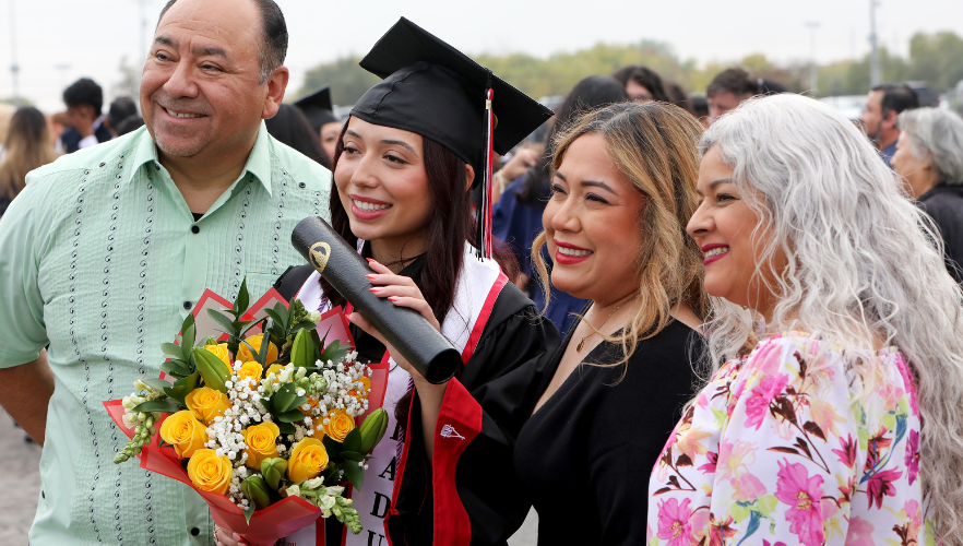 Graduate with family