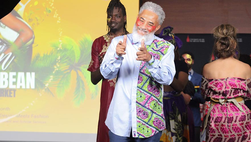 Fashion model clapping hands