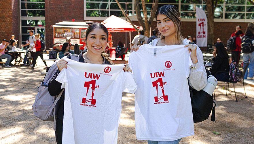First-gen students with event shirts