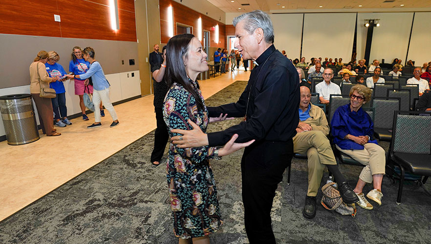 Archbishop Gustavo Garcia-Siller, archbishop of the Archdiocese of San Antonio, and San Antonio’s 69th Mayor Gina Ortiz Jones
