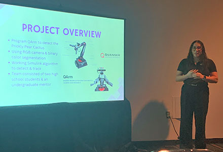 Gabriella Luna presenting at ASEE conference