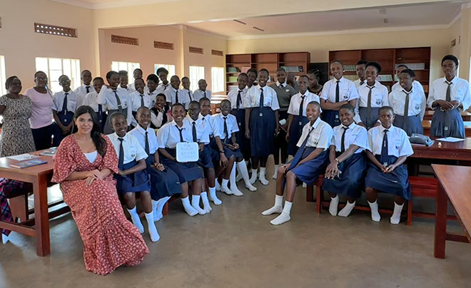 Haskins with students