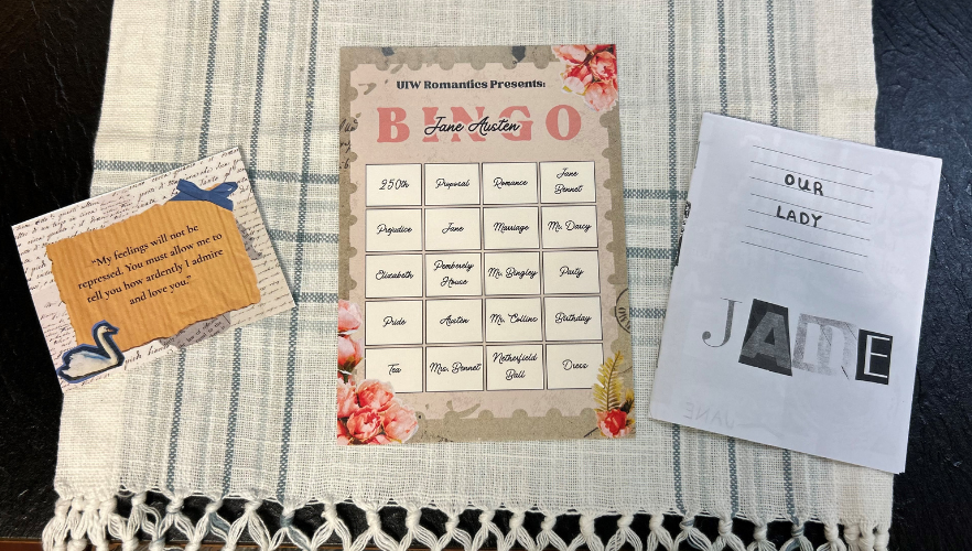 Bingo card and other party favors