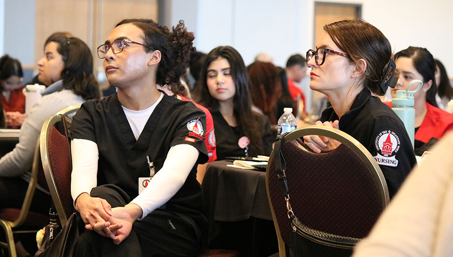 Nursing students listening