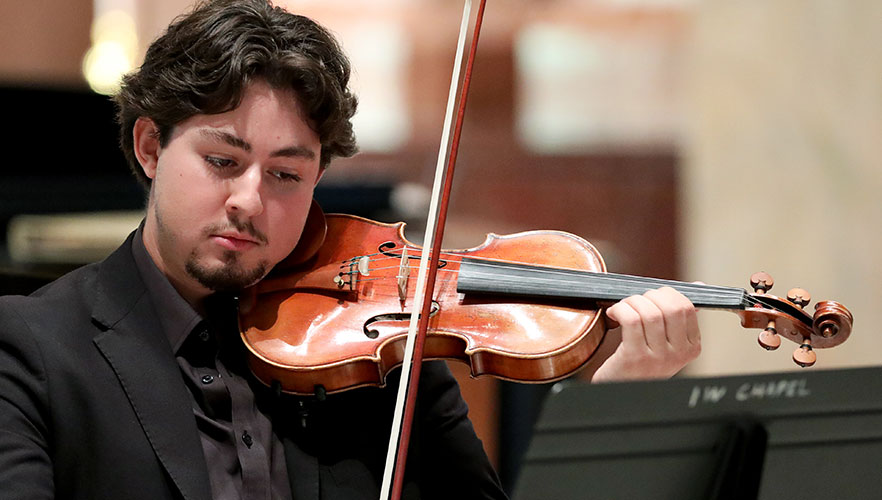 Violin player performing