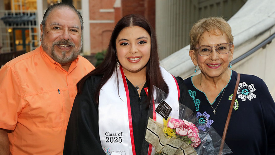 Nursing student with family
