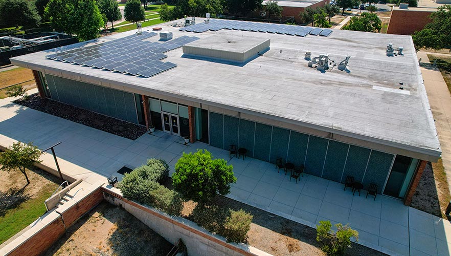 Solar panels on roof