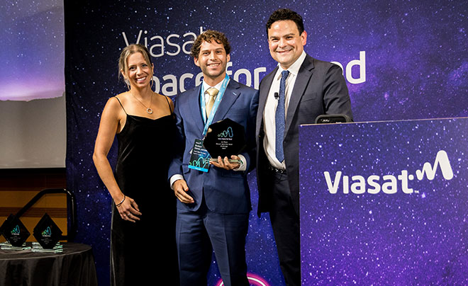 Jackson holding first place award with Viasat leadership