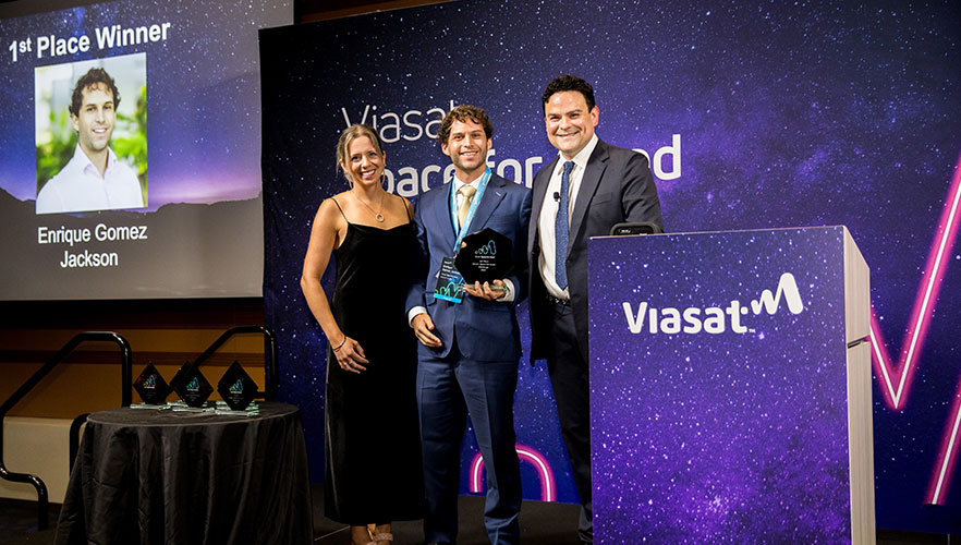 Jackson holding first place award with Viasat leadership