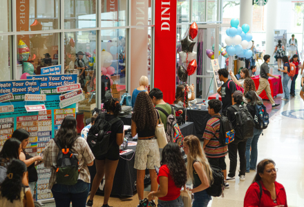 Students designing signs