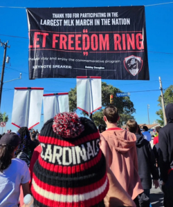 MLK march participants marching