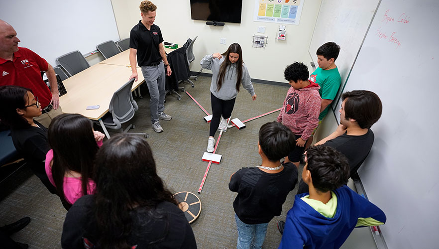 Students participating in activity