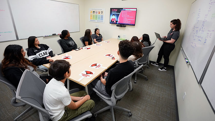Students learning about UIW admissions