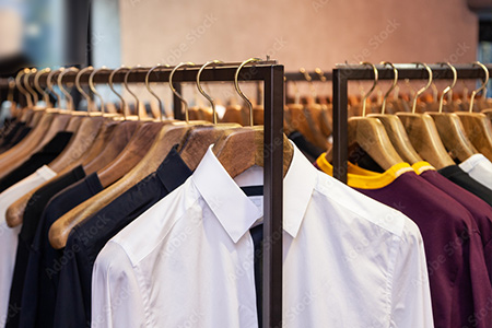 professional clothing on hangers