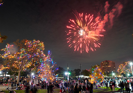fireworks on campus at light the way
