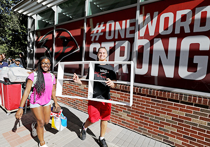 student moving on campus